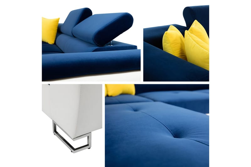 Reginia Soffa med Schäslong 3-sits - Blå/Ljusgrå - Products - Möbler - Soffa - Divansoffa & schäslongsoffa - 3 sits soffa med divan