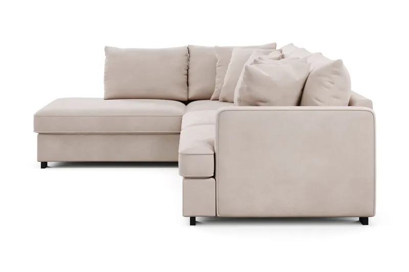 Rossita 4-sits Vänstervänd L-formad Djup Schäslongsoffa i Sammet - Beige - Products - Möbler - Soffa - Divansoffa & schäslongsoffa - 4 sits soffa med divan