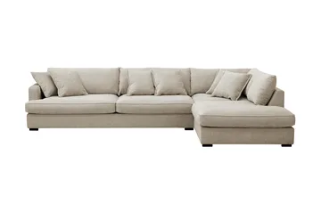 Rossita Lyx 4-sits Extra djup Soffa med Schäslong Höger - Beige Chenille - Products - Möbler - Soffa - Divansoffa & schäslongsoffa - 4 sits soffa med divan