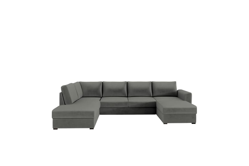 Taberk Soffa med Divan och Schäslong 4-sits, Grå
