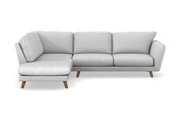Trend Lyx 4-sits Vänstervänd L-formad Schäslongsoffa i Tyg, Ljusgrå