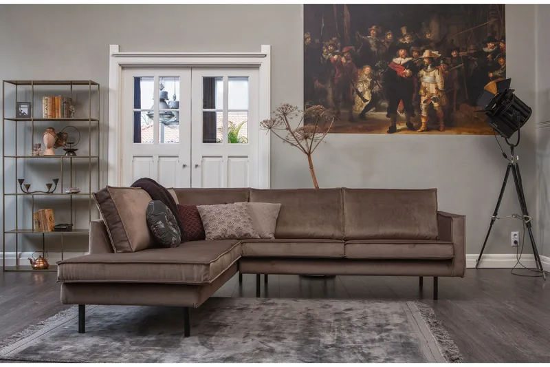 Lissbon Hörnsoffa - Taupe - Products - Möbler - Soffa - Sammetssoffa