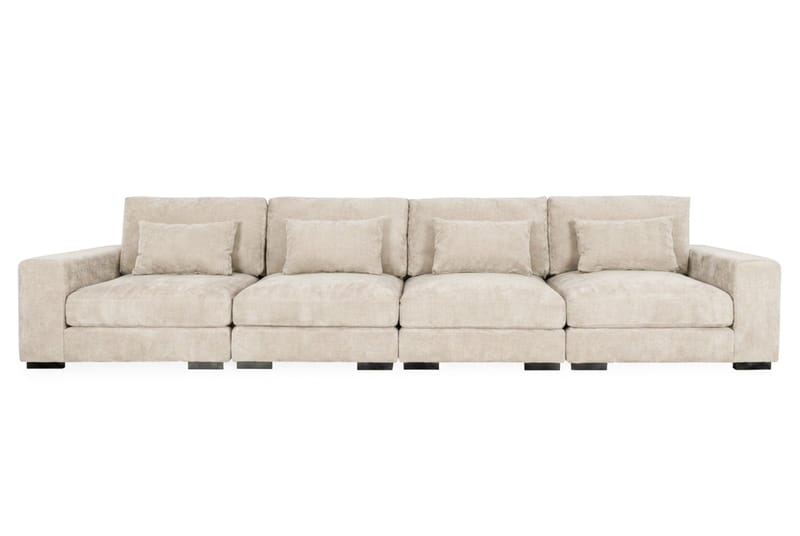 Dubai 4-sits soffa Extra Djup i Chenille - Beige - Products - Möbler - Soffa - Modulsoffa - Komplett modulsoffa