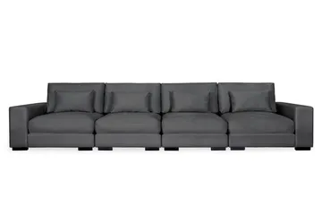 Dubai 4-sits soffa sammet Extra Djup, Mörkgrå