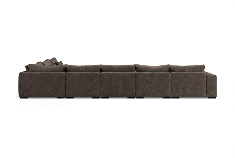 Dubai U-modulsoffa Large med Divan Vänster Extra Djup i Chenille - Mörkbrun - Products - Möbler - Soffa - Modulsoffa - Komplett modulsoffa