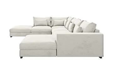 Dubai U-modulsoffa med Divan Höger Sammet Extra Djup - Vit - Products - Möbler - Soffa - Modulsoffa - Komplett modulsoffa
