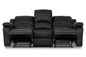 Norbo Soffgrupp 3-sits+2-sits Konstläder - Svart - Products - Möbler - Soffa - Soffgrupp