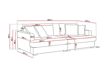 Rossita Lyx 3-sits Extra djup Soffa i Tyg - Brun - Products - Möbler - Soffa - 3 sits soffa