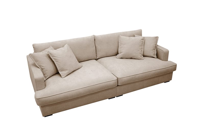Rossita Lyx 3-sits Extra djup Soffa i Tyg - Ljusbrun - Products - Möbler - Soffa - 3 sits soffa