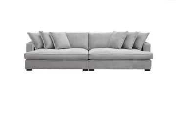 Rossita Lyx 4-sits Extra djup Soffa i Chenille - Grå - Products - Möbler - Soffa - 4 sits soffa