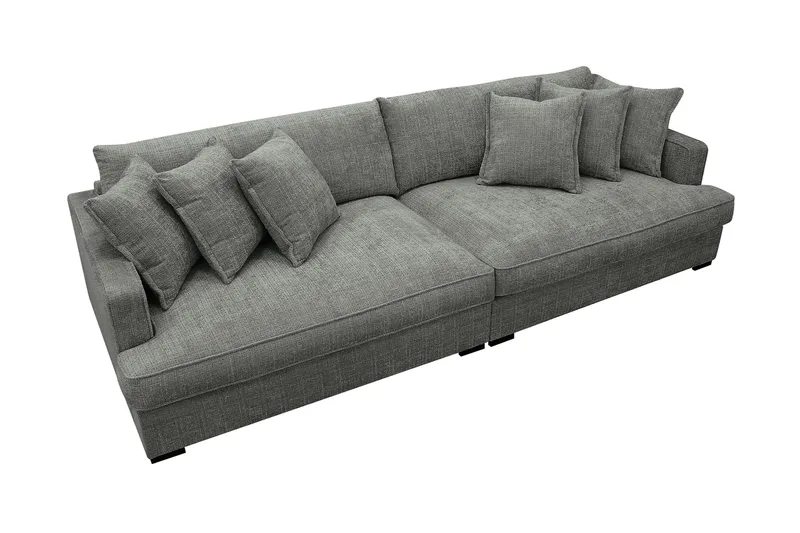 Rossita Lyx 4-sits Extra djup Soffa i Chenille - Grå - Products - Möbler - Soffa - 4 sits soffa