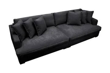 Rossita Lyx 4-sits Extra djup Soffa i Chenille - Svart - Products - Möbler - Soffa - 4 sits soffa