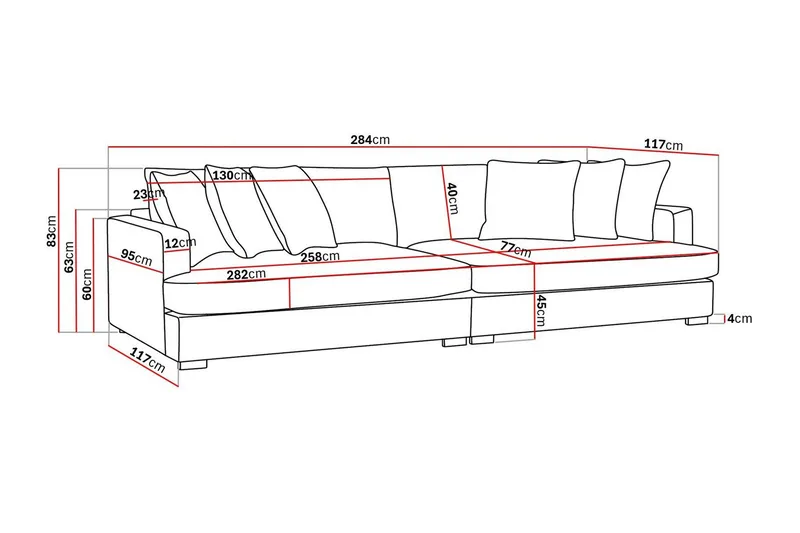 Rossita Lyx 4-sits Extra djup Soffa i Manchester - Products - Möbler - Soffa - 4 sits soffa