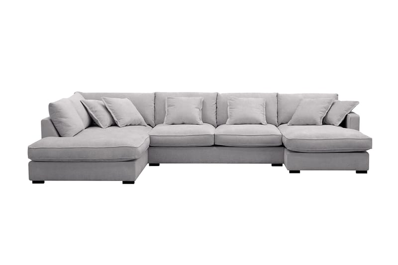 Rossita Lyx 5-sits Högervänd U-formad Extra djup Soffa med Divan och Schäslong i Chenille - Grå - Products - Möbler - Soffa - U-soffa