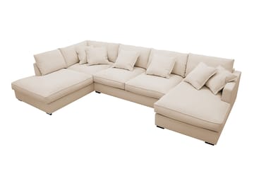 Rossita Lyx 5-sits Högervänd U-formad Extra djup Soffa med Divan och Schäslong i Manchester - Beige - Products - Möbler - Soffa - U-soffa