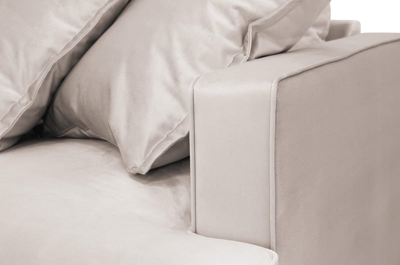 Rossita Lyx 5-sits Högervänd U-formad Extra djup Soffa med Divan och Schäslong i Sammet - Beige - Products - Möbler - Soffa - Sammetssoffa