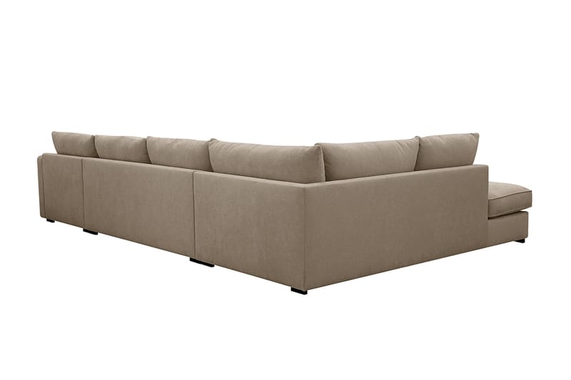 Rossita Lyx 5-sits Högervänd U-formad Extra djup Soffa med Divan och Schäslong i Tyg - Brun - Products - Möbler - Soffa - U-soffa