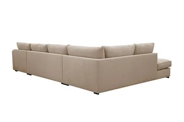 Rossita Lyx 5-sits Högervänd U-formad Extra djup Soffa med Divan och Schäslong i Tyg - Ljusbrun - Products - Möbler - Soffa - U-soffa