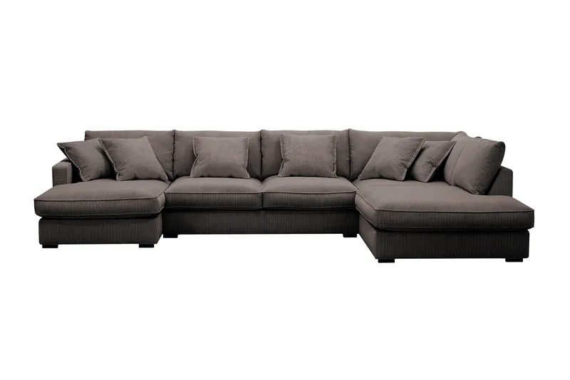 Rossita Lyx 5-sits Vänstervänd U-formad Extra djup Soffa med Divan och Schäslong i Manchester - Brun - Products - Möbler - Soffa - U-soffa