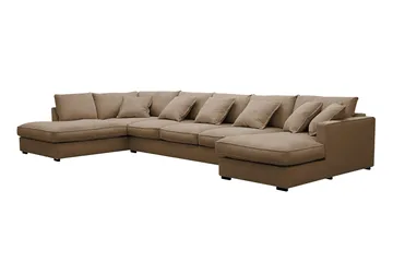 Rossita Lyx 6-sits Högervänd U-formad Extra djup Soffa med Divan och Schäslong i Manchester - Ljusbrun - Products - Möbler - Soffa - U-soffa