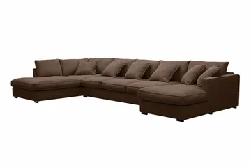 Rossita Lyx 6-sits Högervänd U-formad Extra djup Soffa med Divan och Schäslong i Manchester - Mörkbrun - Products - Möbler - Soffa - U-soffa