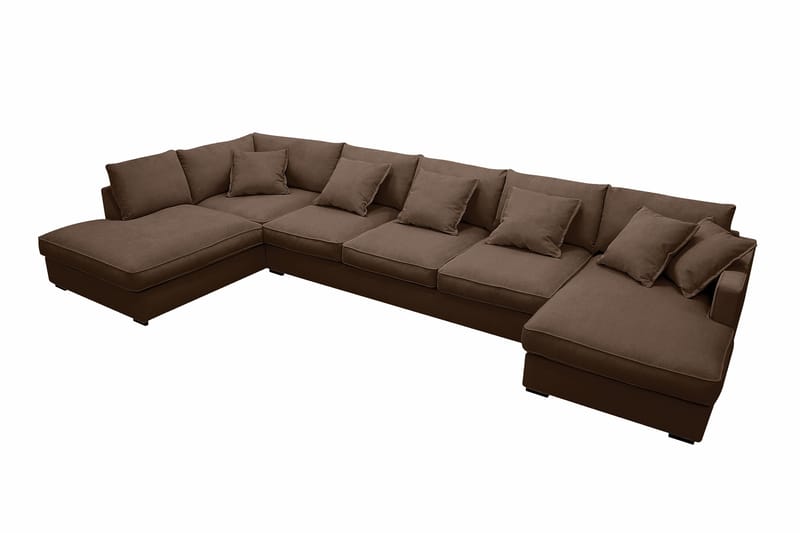 Rossita Lyx 6-sits Högervänd U-formad Extra djup Soffa med Divan och Schäslong i Manchester - Mörkbrun - Products - Möbler - Soffa - U-soffa