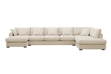 Rossita Lyx 6-sits Vänstervänd U-formad Extra djup Soffa med Divan och Schäslong i Chenille