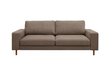 Scandi Djup 3-sits Soffa i Tyg, Mörkbrun