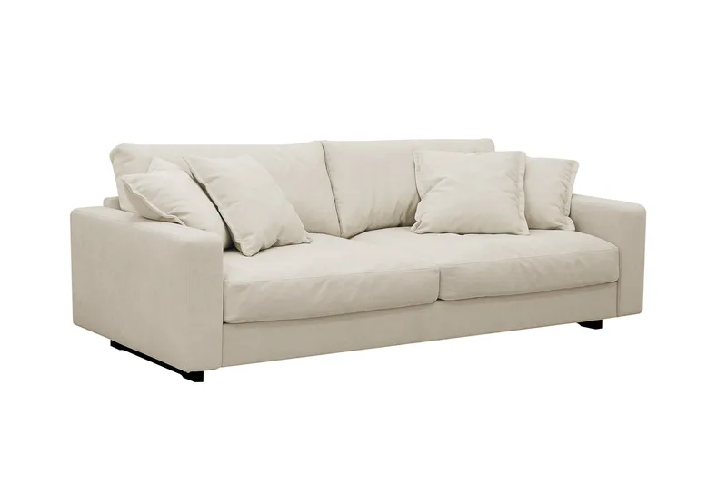 Valencia Soffgrupp Extra Djup 3-sits Soffa + Fåtölj i Chenille - Beige - Products - Möbler - Soffa - Soffgrupp