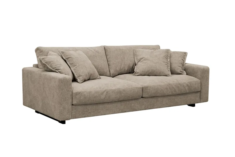 Valencia Soffgrupp Extra Djup 3-sits Soffa + Fotpall i Chenille - Brun - Products - Möbler - Soffa - Hörnsoffa