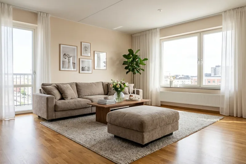 Valencia Soffgrupp Extra Djup 5-sits Soffa + Fotpall i Chenille - Brun - Products - Möbler - Soffa - Hörnsoffa