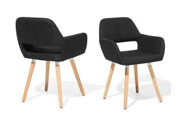 Chicago Stol Set Om 2 St - Svart - Products - Möbler - Fåtölj & stolar - Karmstol