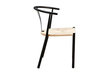 Elysia Matstol med Armstöd - Svart / Natur - Products - Möbler - Fåtölj & stolar - Karmstol