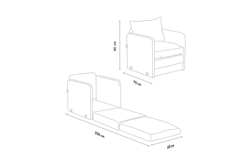 1-sits bäddsoffa Rubby Mörkgrå - Mörkgrå - Products - Möbler - Fåtölj & stolar - Fåtölj - Bäddfåtölj