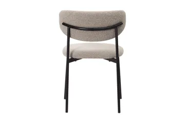 Lucy Matstol - Greige Bouclé / Metallben Svart - Products - Möbler - Fåtölj & stolar - Matstol & köksstol