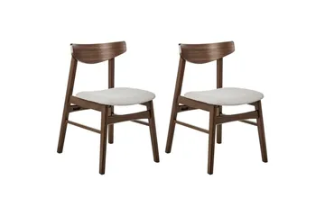 Matsalsstol Smiley set om 2 Mörkt Trä-Grått - Mörkt Trä-Grått - Products - Möbler - Fåtölj & stolar - Matstol & köksstol