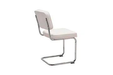Milva Matstol i Manchester Retro - Beige/Krom - Products - Möbler - Fåtölj & stolar - Matstol & köksstol