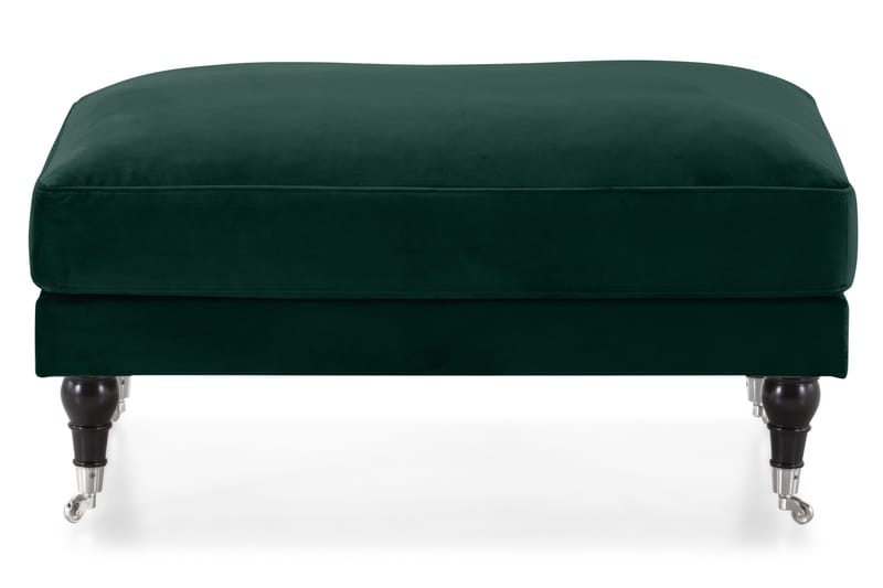 Andrew Fotpall Sammet - Mörkgrön/Krom - Products - Möbler - Fåtölj & stolar - Pall & puff - Fotpallar