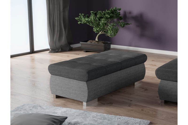 Cerys Fotpall 60 cm - Ljusgrå/Mörkgrå - Products - Möbler - Fåtölj & stolar - Pall & puff - Fotpallar