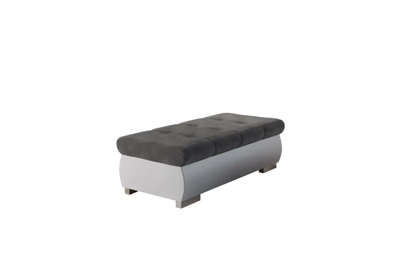 Cerys Fotpall 60 cm - Vit/Mörkgrå - Products - Möbler - Fåtölj & stolar - Pall & puff - Fotpallar