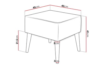Gabi Fotpall 45 cm - Grå - Products - Möbler - Fåtölj & stolar - Pall & puff - Fotpallar