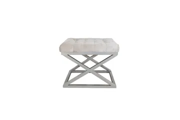 Gillie Sittpuff 40 cm - Vit/Silver - Products - Möbler - Fåtölj & stolar - Pall & puff - Sittpuff