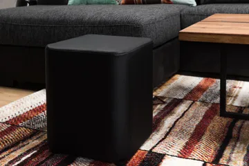 Square Pall Läder - Svart - Products - Möbler - Fåtölj & stolar - Pall & puff - Sittpuff