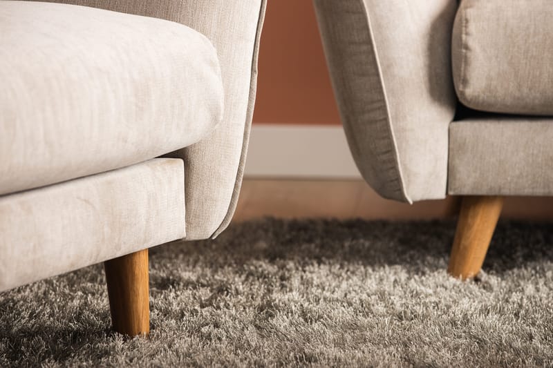 Trend Lyx Fotpall - Beige/Svart - Products - Möbler - Fåtölj & stolar - Pall & puff - Fotpallar