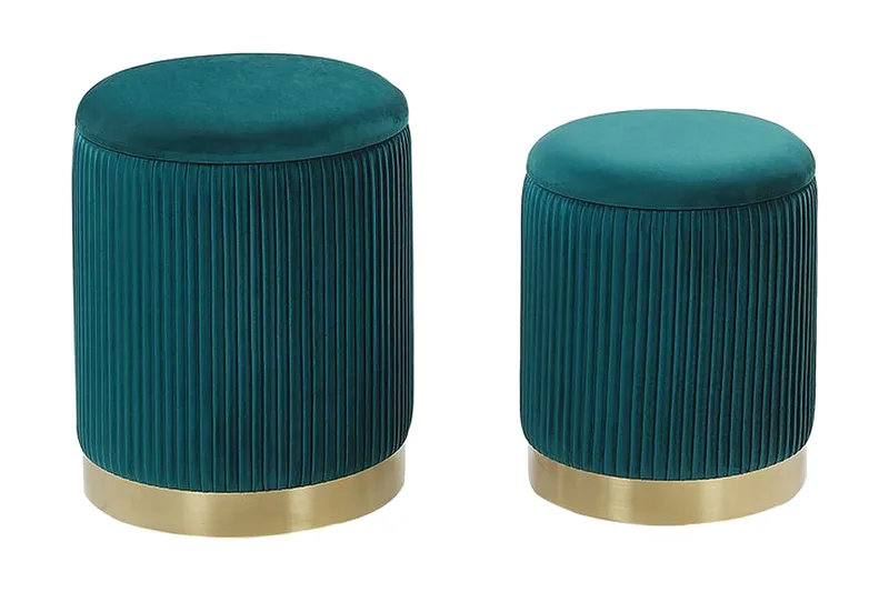 Trumelet Fotpall med Förvaring 2-pack, Blå