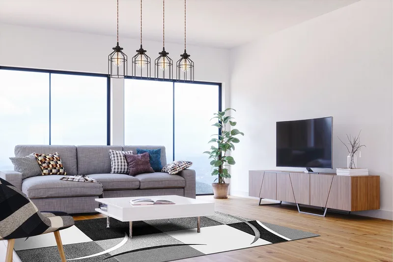 London Patch Friezematta 200x290 - Svart - Products - Textil & mattor - Matta - Modern matta - Wiltonmatta