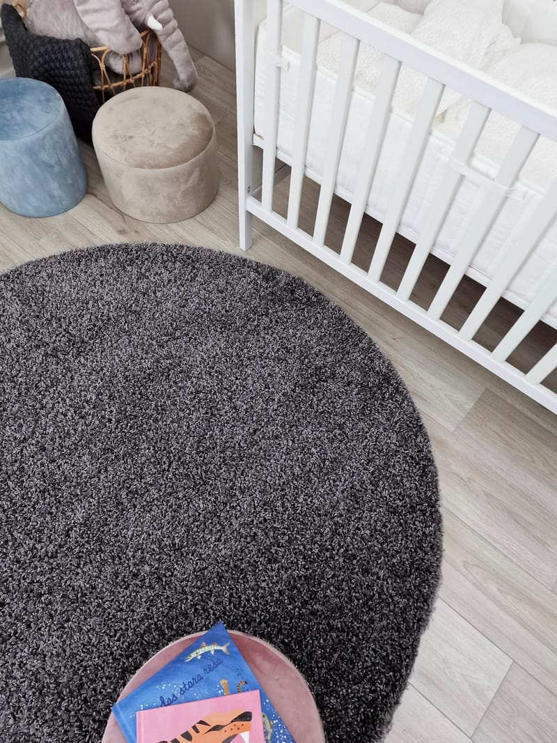 Lounge Ryamatta 200 cm Rund - Grafit - Products - Textil & mattor - Matta - Modern matta - Ryamatta