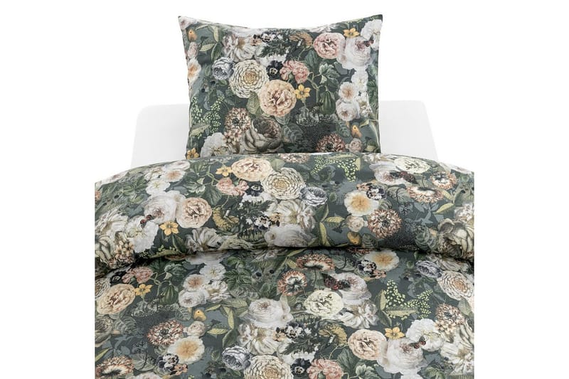 Påslakanset Enkelsäng 2-Dels Abigail Grön, Borganäs of Sweden