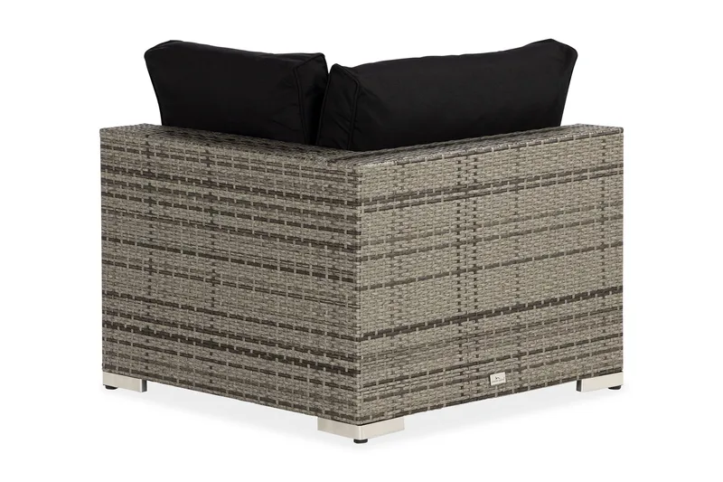 Bahamas Hörnmodul utomhus i konstrotting - Grå / Svarta dynor - Products - Utemöbler & utemiljö - Övrigt utemöbler - Moduler utesoffa