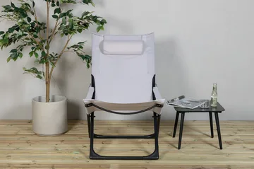 Seville Relaxstol Vikbar med Dyna - Svart/Grå - Products - Utemöbler & utemiljö - Balkong & altan - Balkongmöbler - Balkongstol